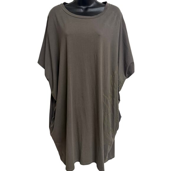 Tanoa Dresses & Skirts - Tanoa Women Plus Tunic Dress 4XL 4X Gray Taupe Dolman Sleeve Tropical Samoan EUC